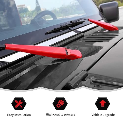 Miniatura 6 de RT-TCZ Limpiaparabrisas delantero, limpiaparabrisas delantero, decoración de accesorios exteriores compatibles con Jeep Wrangler JK JKU 2007-2018,