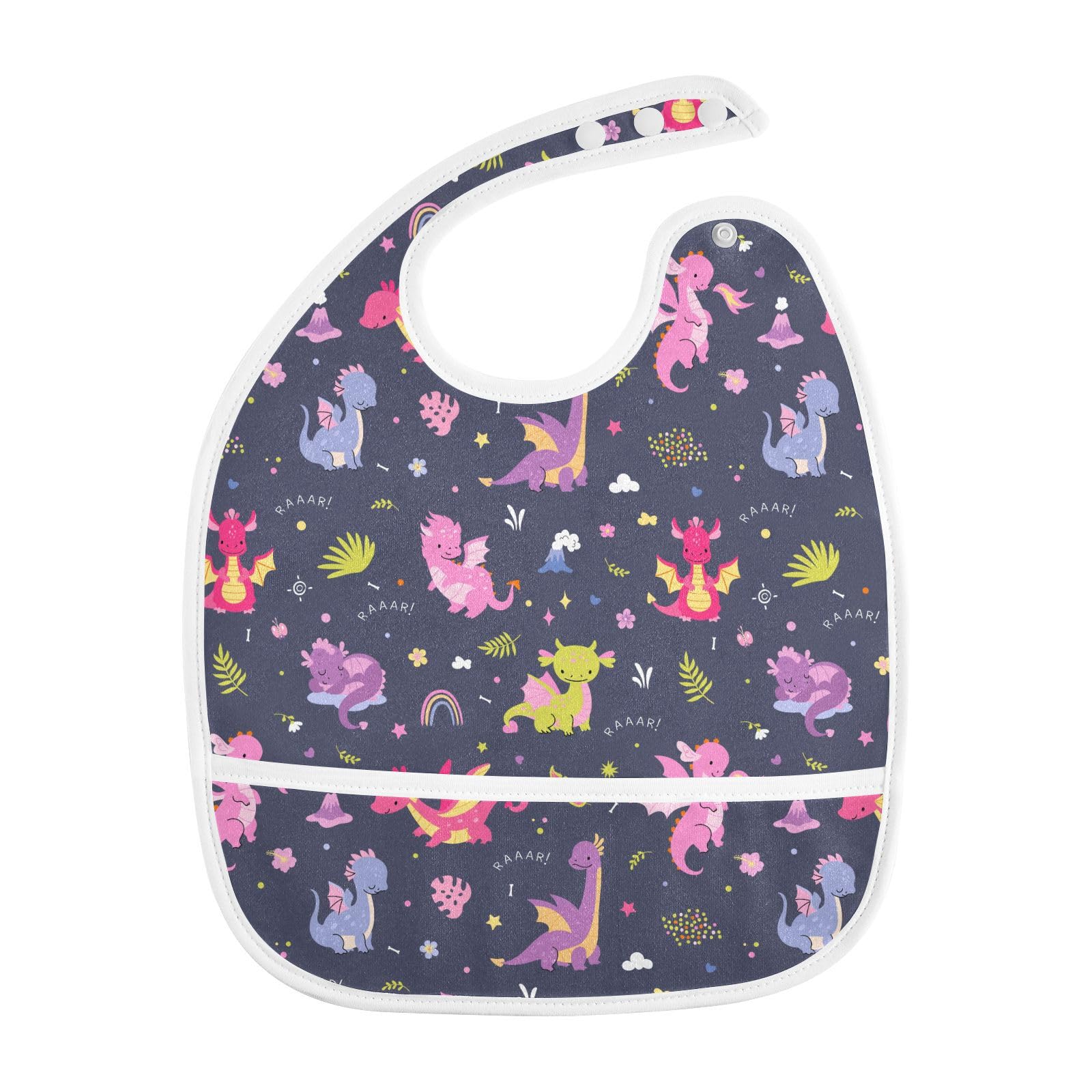 Baby Drool Bibs Infant Feeding Bibs Dragon Animal Adjustable Essential Must Have for toddlers Eating