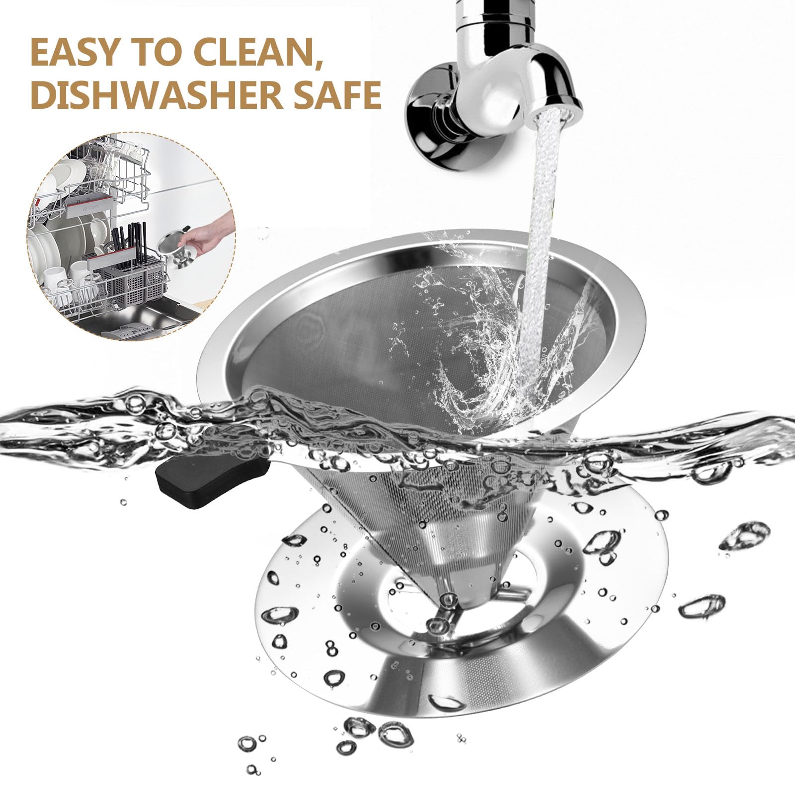 E-PRANCE Filtre à Café Permanent En Acier Inox 316+304 Pour Faire Du