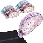 Secopad Bande de carnets, 0.3IN x 26FT, Rouleaux à ruban double face pour les artisanats, produits de scrapbooking pour les enfants et les adultes, mélange de couleur claire, paquet de 4