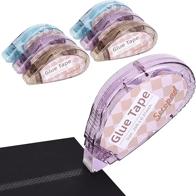 6 Stück Doppelseitige Fotokleber-Roller für Scrapbooking & Basteln, 8 mm x 8 m