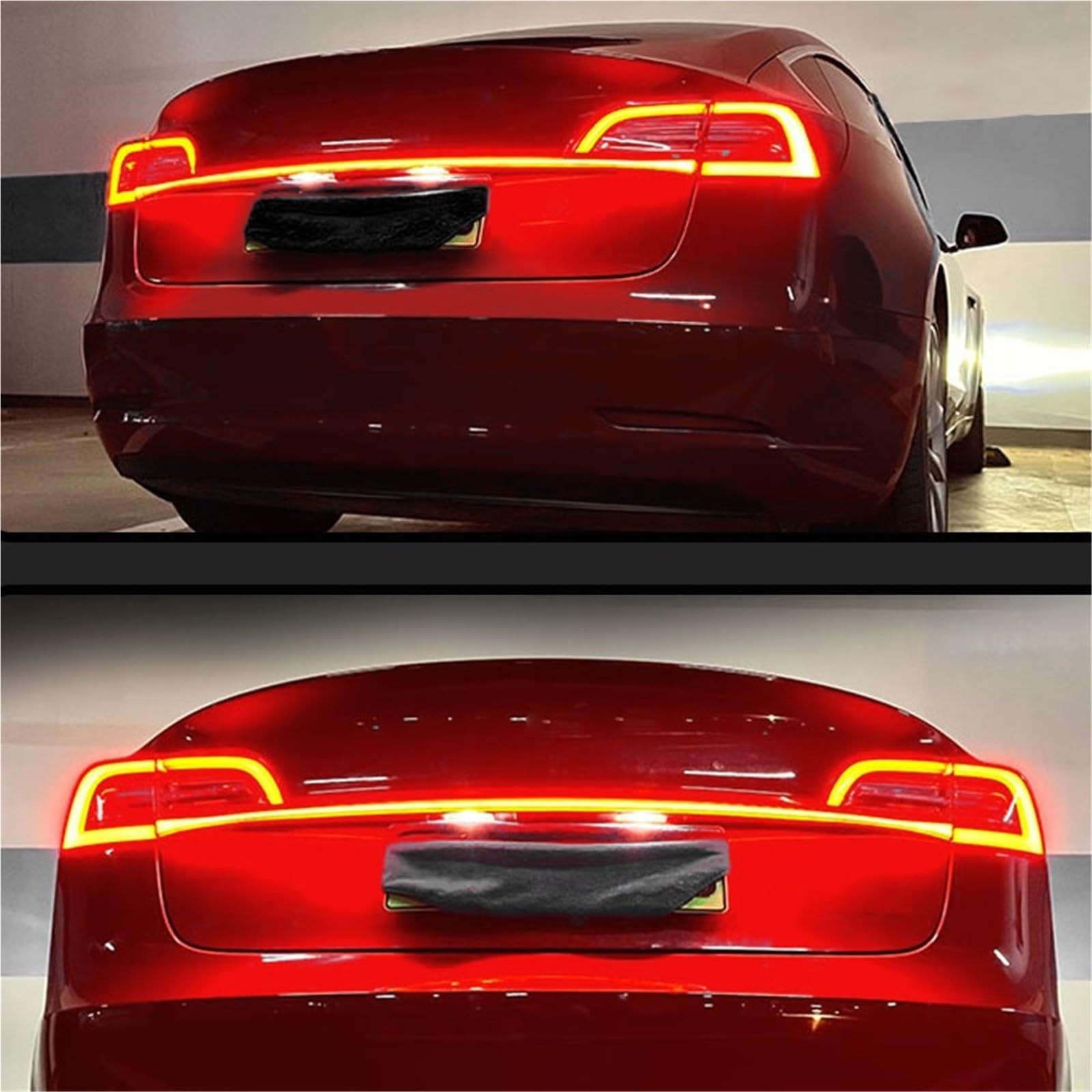 Lampa tylna zespolona Dla Tesla Model 3 Y Przez Tylne Światło Płynący Dynamiczny Skręt Hamulec Tylny Tylny Bagażnik Światło Bar Auto Lamp Akcesorium(For Model 3)