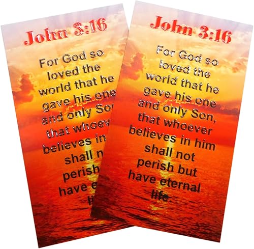Westmon Works Juan 3:16 Tarjeta Santa a granel Paquete de oración Biblia cristiana Escritura Pasaje Tres Dieciséis Paquete para Escuelas o
