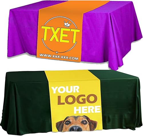 Camino de mesa personalizado con logotipo o texto empresarial, letreros personalizados para fiesta de vendedores, cumpleaños, bodas, suministros de