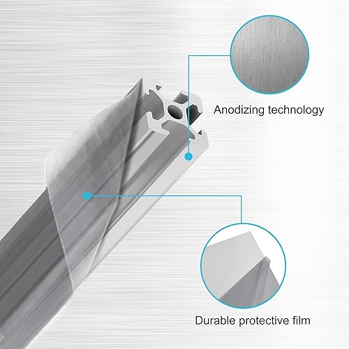 Miniatura 5 de 4 piezas de perfil de extrusión de aluminio 2020 con ranura en T de 5.9 pulgadas (5.906 in), riel lineal de aluminio estándar europeo, fácil de usar