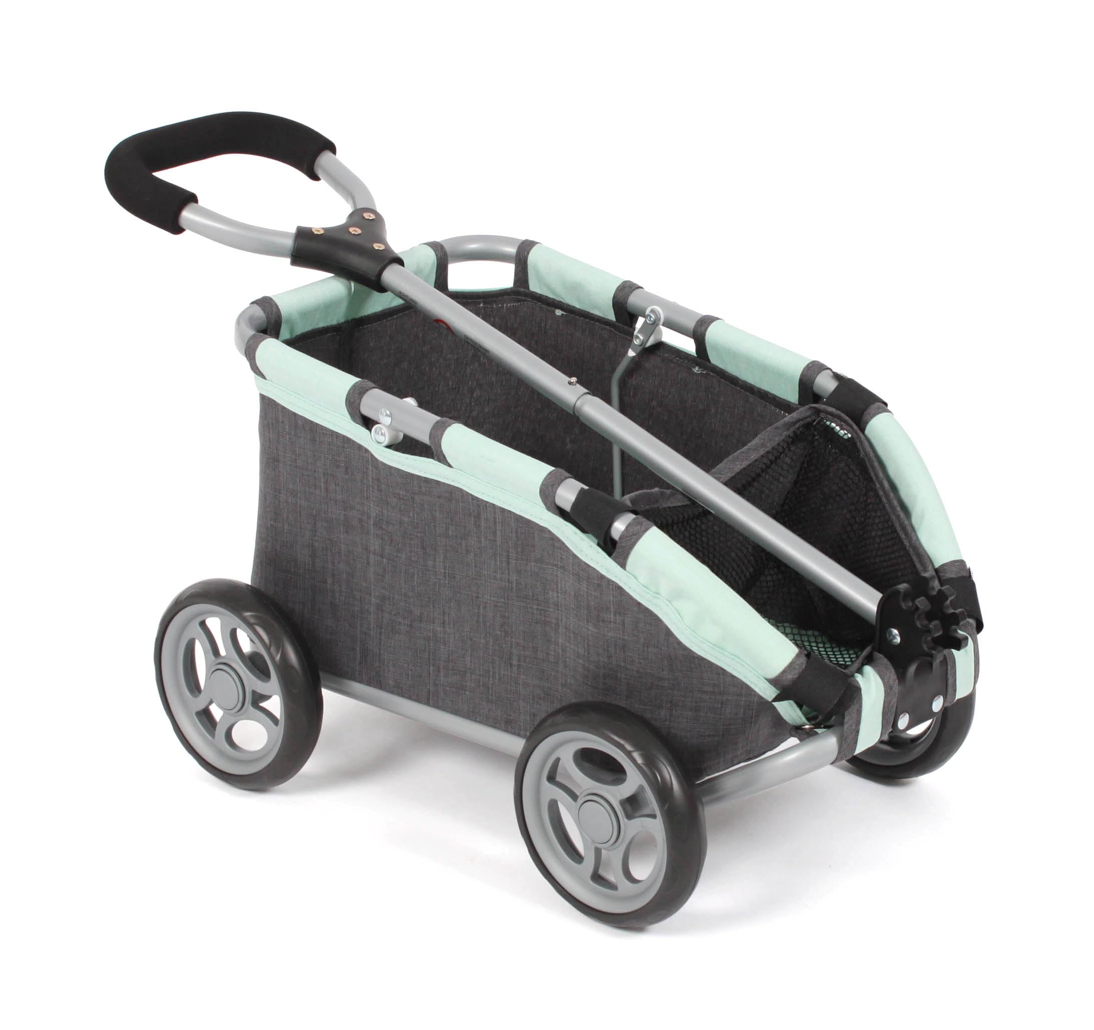 Bayer Chic 2000 Chariot de Traction Skipper, Petit Chariot pour Peluches, poupées et Jouets, Gris foncé, Anthracite mélangé, Menthe, 660-67