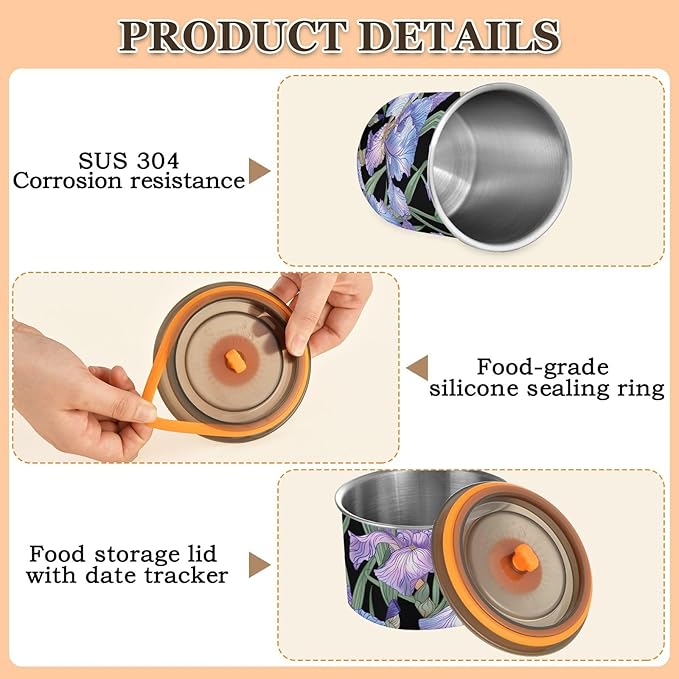 Alaza Recipiente Airtight Acero Inoxidable 500ml para Café, Té, Azúcar miniatura 6