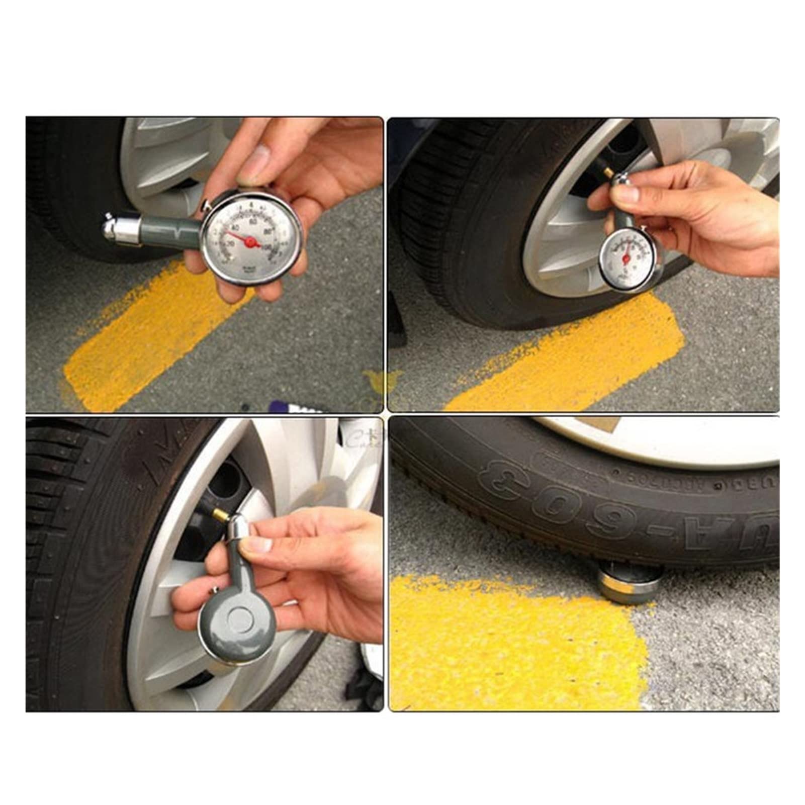 Manómetro para neumáticos， Herramienta de diagnóstico for comprobar el barómetro neumáticos coche metal