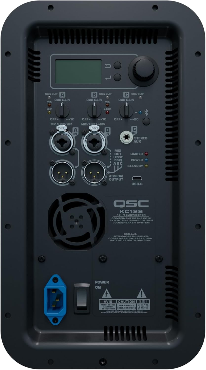 QSC KC12-BK System Column Line Array PA, Black