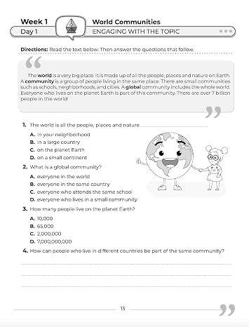 3rd Grade Social Studies: Daily Practice Workbook | 20 Weeks of Fun Activities | History | Civic and Government | Geography | Economics | + Video ... Each Question (Social Studies by ArgoPrep)