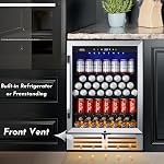 24 Refroidisseur de réfrigérateur à boissons de pouce,210 Frigidaire large de boissons et de bière avec porte en verre et compresseur de refroidissement puissant, réfrigérateur à boisson intégré / autonome pour cuisine, bar ou bureau