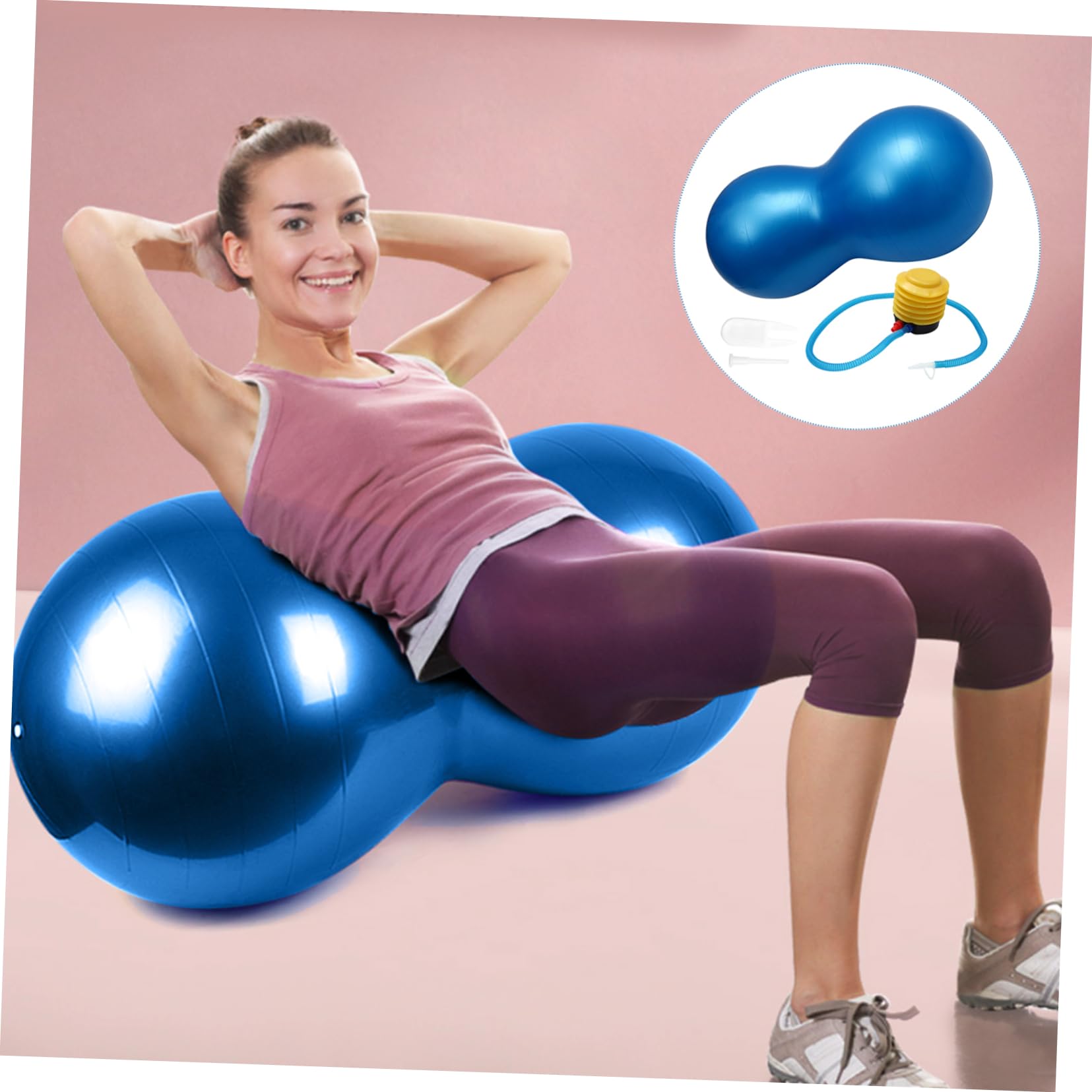 Abaodam Bola de Yoga Forma de Bola de Ejercicio Inflable Antiexplosión para Estiramientos y Tonificación Casa Gimnasio