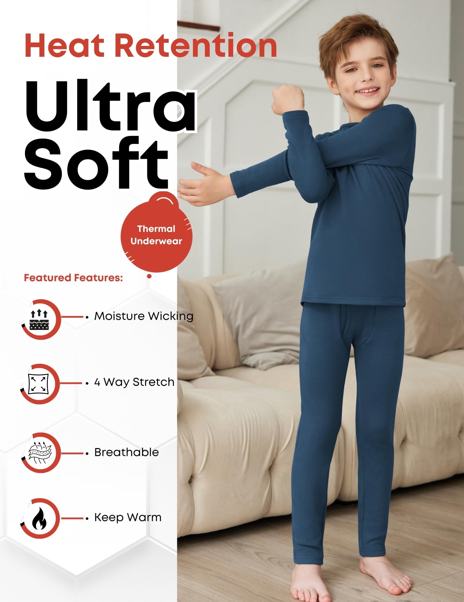 Arshiner Intimo Termico Bambino Biancheria Intima Termica Bambina Pantaloni e Maglia Termica Traspirante Asciugatura Rapida per Sci Corsa Calcio 5-12 Anni