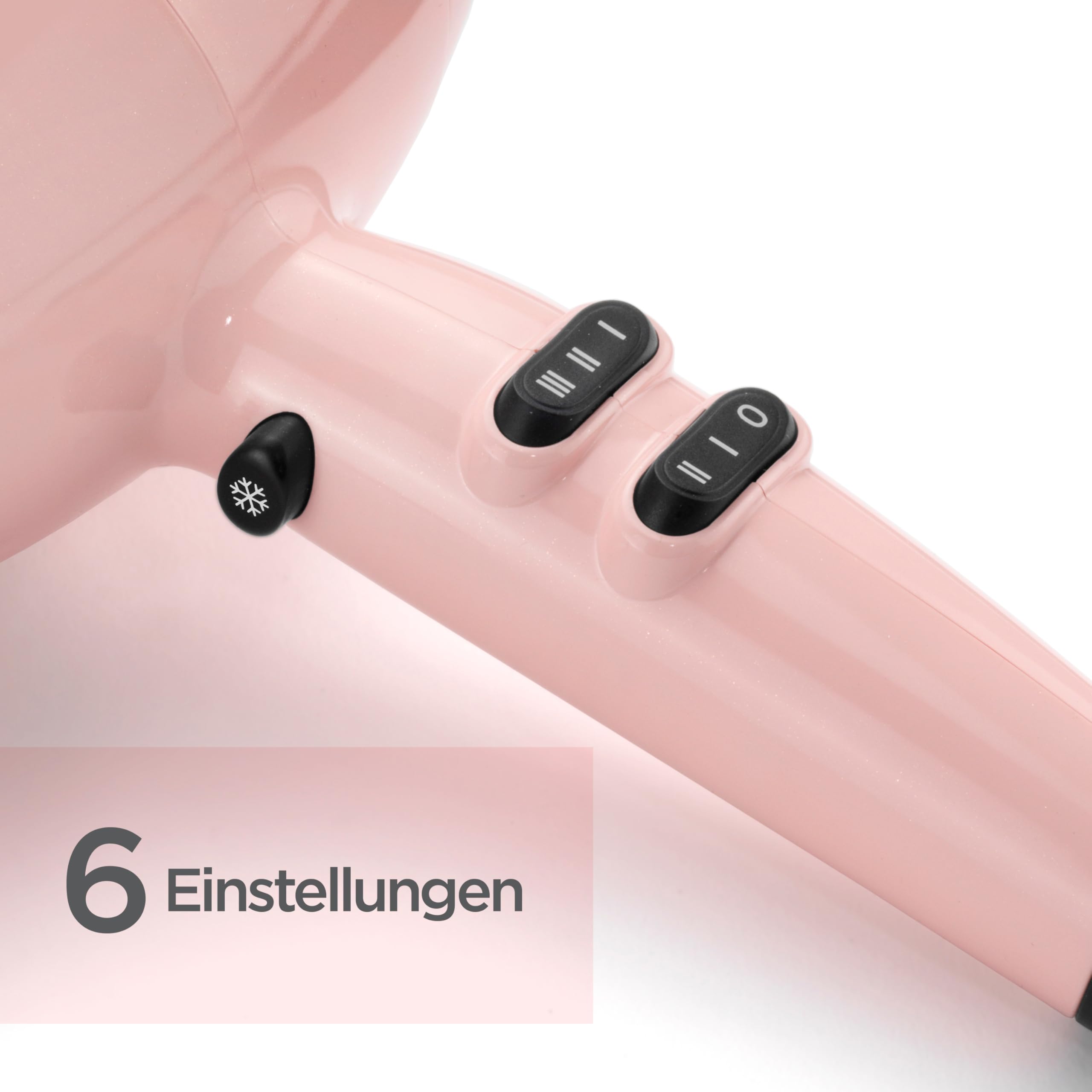 BaByliss Rose Blush Haartrockner mit 2200 Watt und 3 Temperaturstufen und 2 Geschwindigkeitsstufen, Rosa Föhn mit Ionen-Technologie für Anti-Frizz-Effekt, pink, 5337PRE