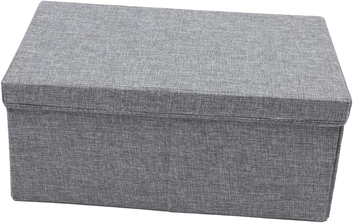 PRETYZOOM 1Pc Grey Linen Storage Basket Practical Laundry Basket for Clothes Accessories Organizer with Sturdy Construction for Home Bedroom Nursery Closet