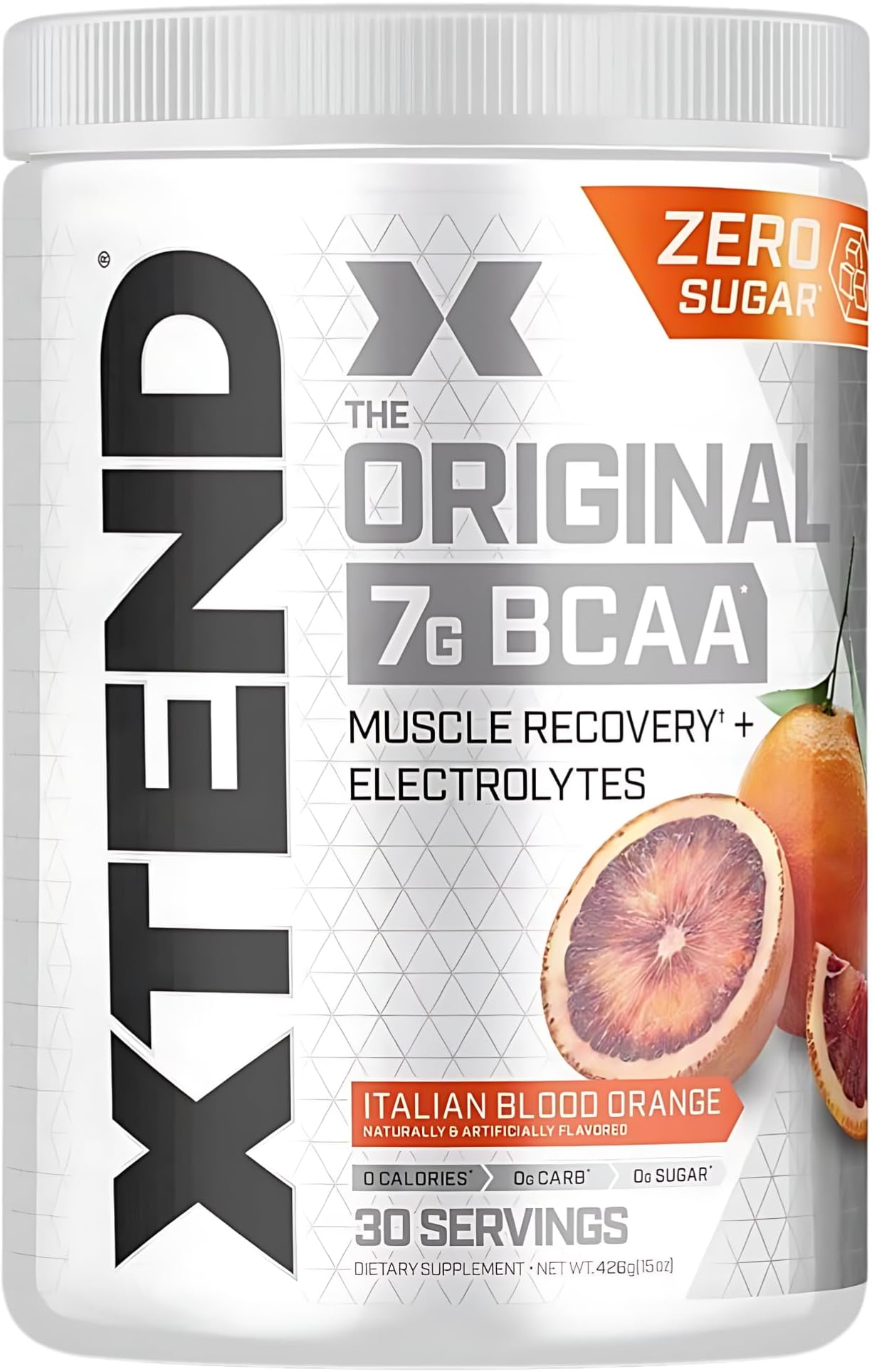 Original BCAA Powder Italian Blood Orange - ZERO CALORIE, ZERO CARB, ZERO SUGAR - Post Workout Muscle Recovery Drink with Amino Acids - 7g BCAAs for Men & Women - 30 Servings