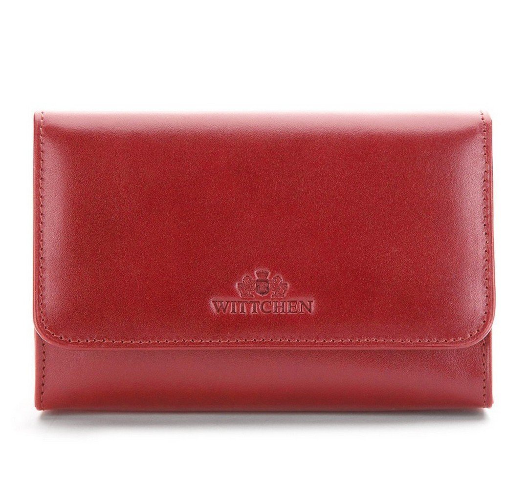 WITTCHEN Kosmetiktasche aus Narbenleder | Kollektion: Italy | aus hochwertigen Materialien | elegant und klassisch | Rot | 11x16 cm