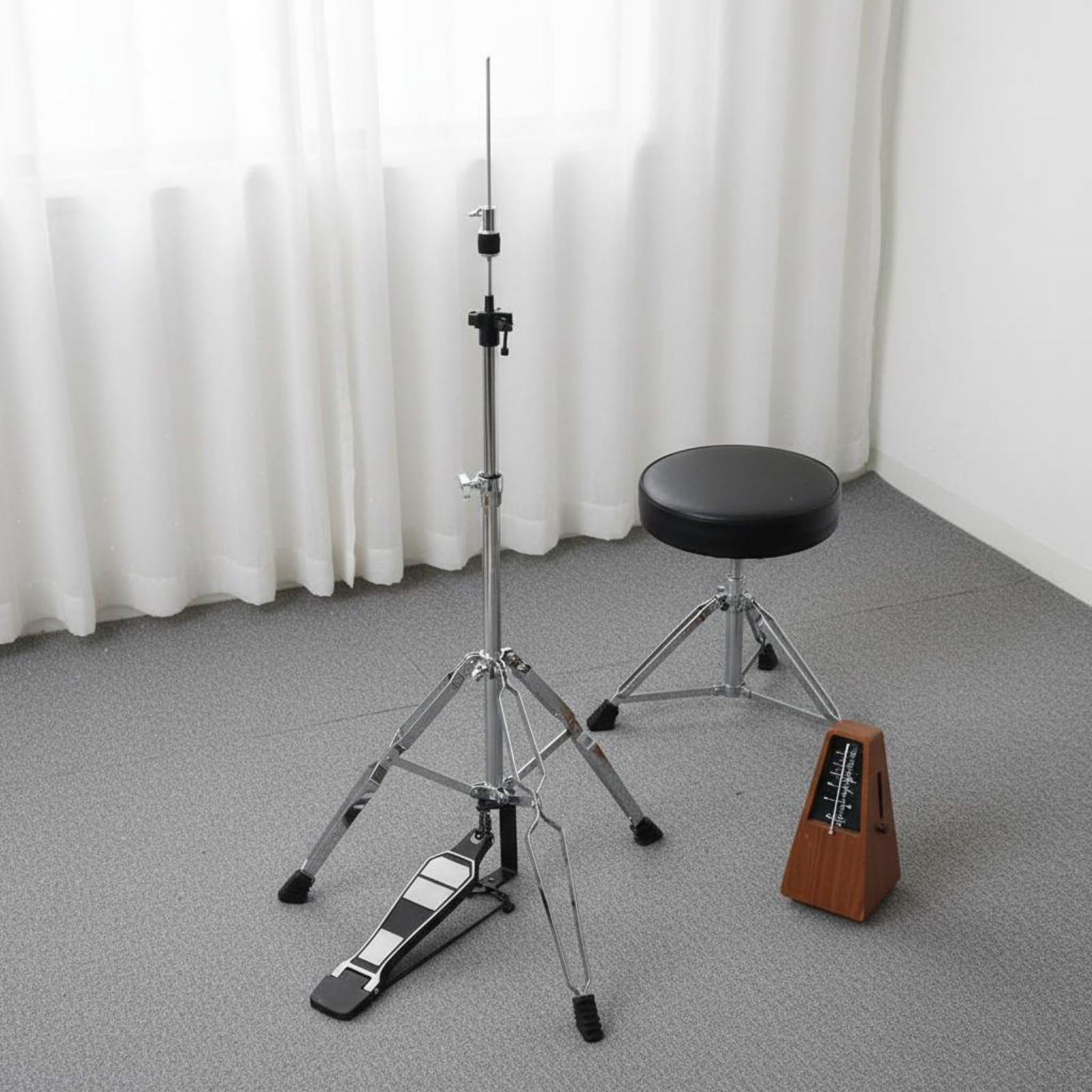 predolo Asta cymbalHat Altezza Regolabile Meccanica cymbalHat a Pedale Robusto e Durevole Supporto Charleston per Batteristi, Principianti, Palco, Sala Prove, 22MM Doppio PEZZO