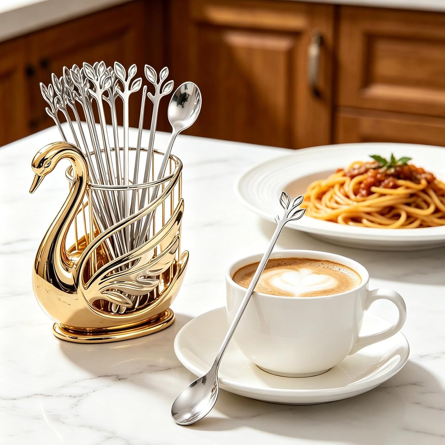 Long Handle Coffee Spoons, 6 Pk, 7.4", Silver