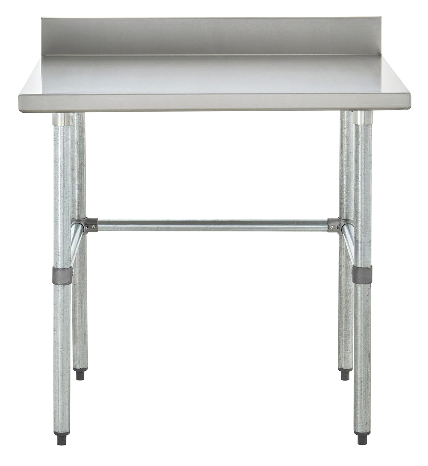 Kratos Stainless Steel Open Base Kitchen Prep Table 30"x36" with Cross-Bracing and Backsplash, NSF Worktable for Restaurants - 16ga/304SS