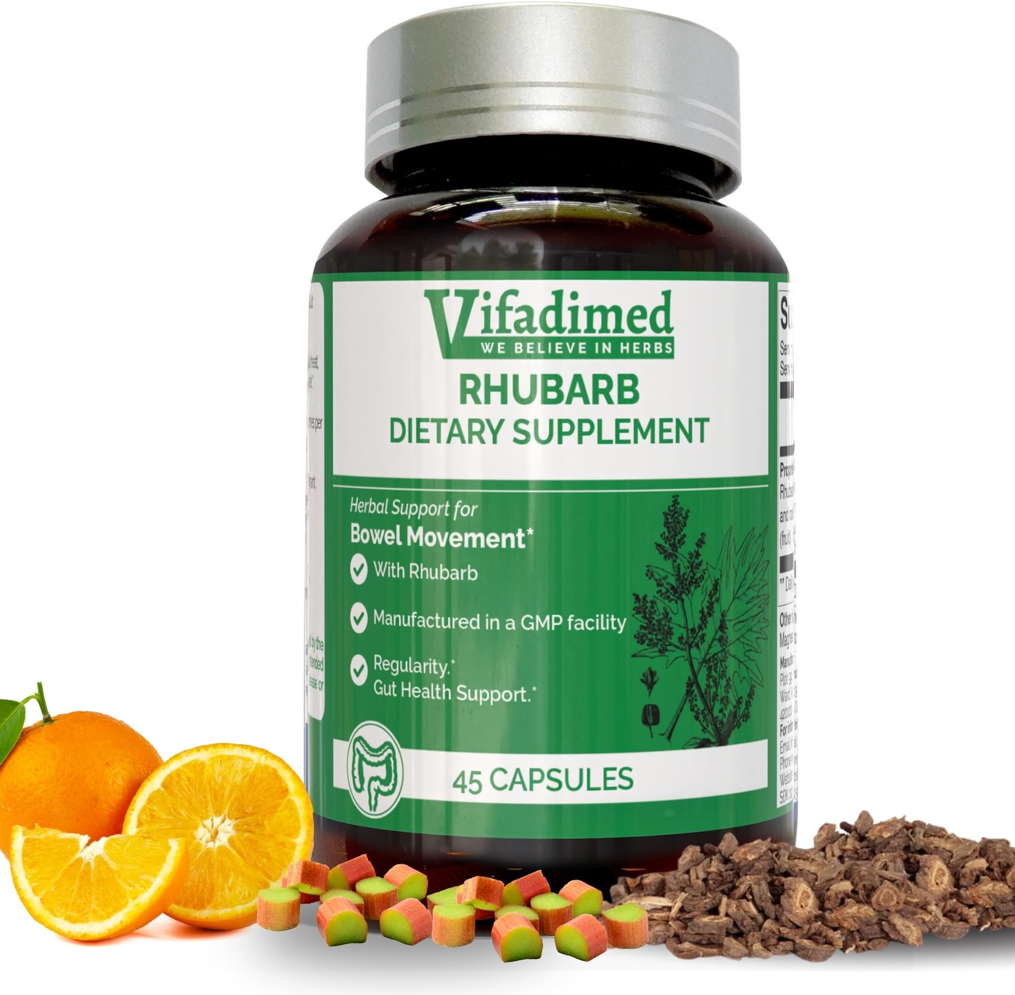 - Rhubarb,Gut Motility Activator for Bowel Movement and Regularity,Constipation Relief,Bloating & Gas Relief,Mucus Production Assist,Lining & Microbiome Support, 45 Capsules