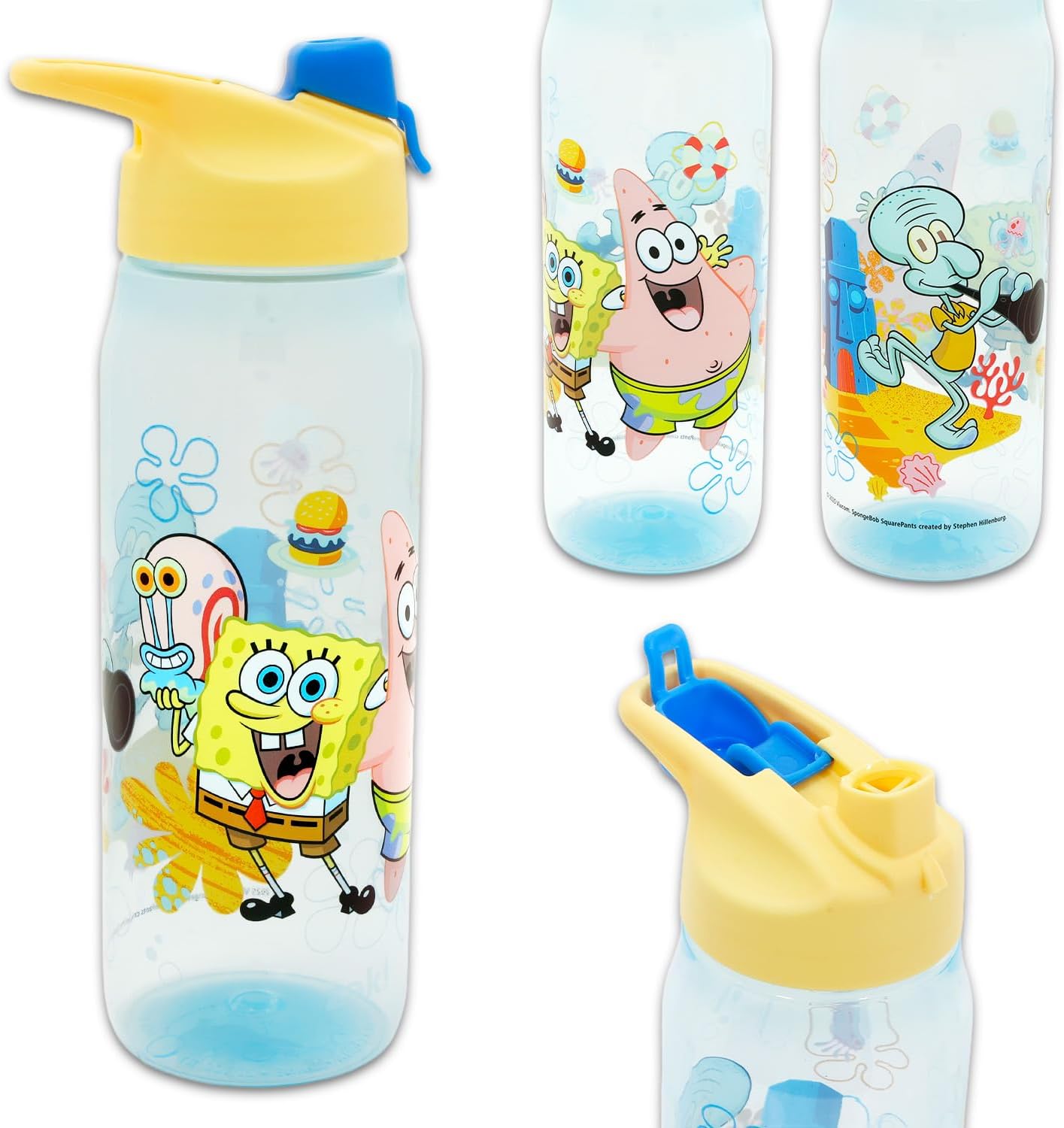 Spongebob Water Bottle Bundle - School Supplies Set with 20 Oz Drinking Cup, Stickers, More | Spongebob Reusable Water Bottle Set - Image 2