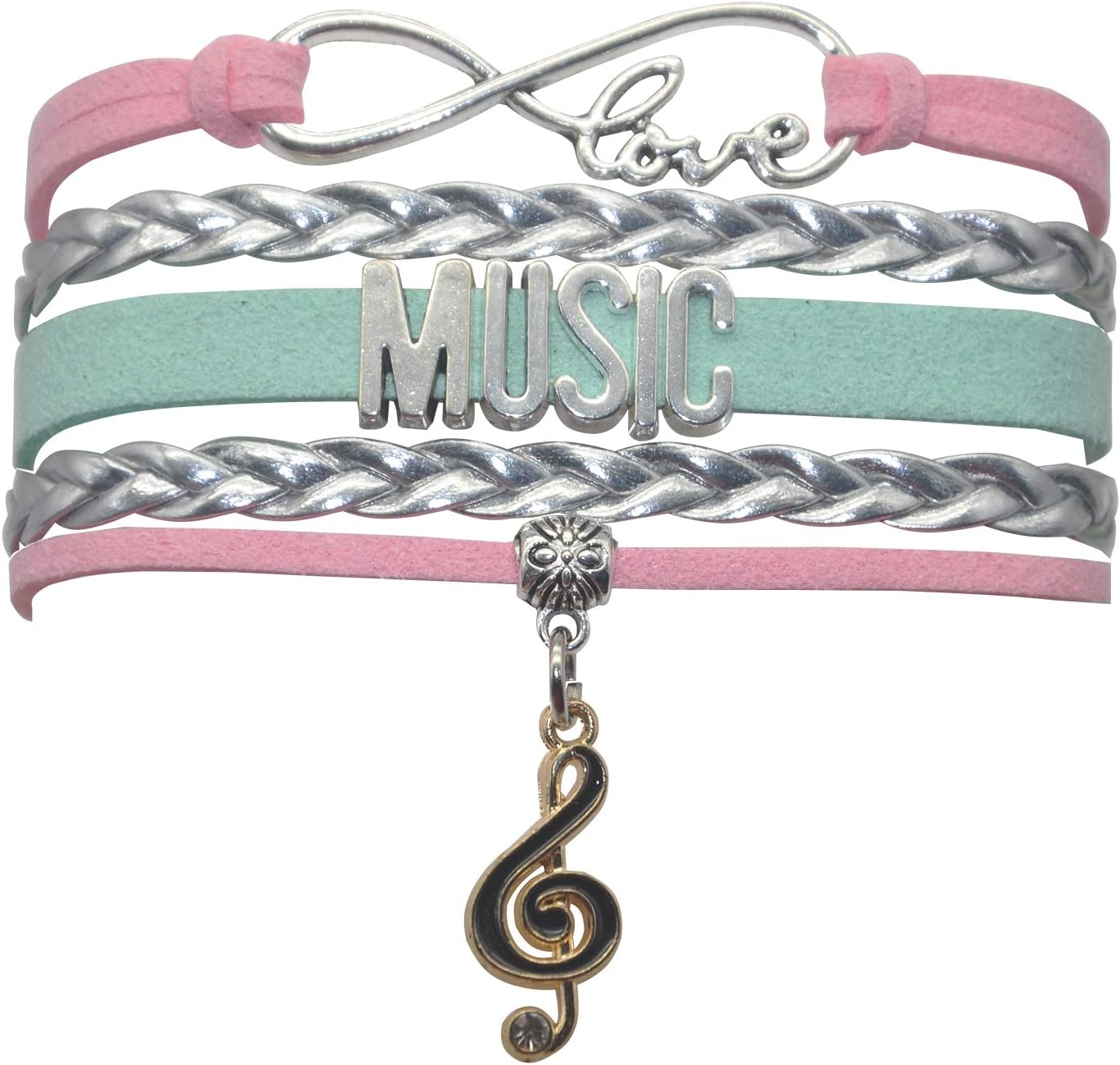 HCChanshi Music Bracelet – Infinity Love Jewelry for Women, Men, Music Fans, Lovers & Teachers
