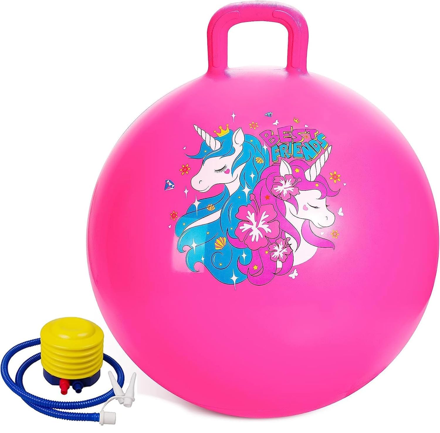 Keshav Jumping Ball for Fun Exercise, Hopper Ball, Hopping Toys for Kids Aged 3+Inflatable Dinosaur Bounce Hopper Toy with Pump(45 cm) (Multicolor) (Hopper Ball_03)