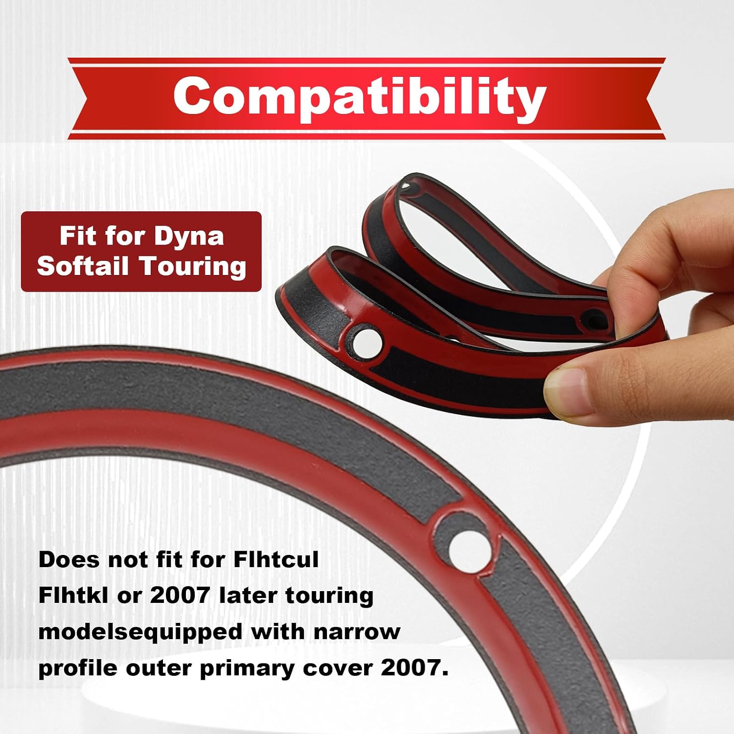 Pleoos 5 Holes Twin Cam Derby Cover Gasket 25416-99X Compatible with Harley Touring Dyna Electra Glide Softail Fatboy FXD 1999-2016 (1 Pcs)