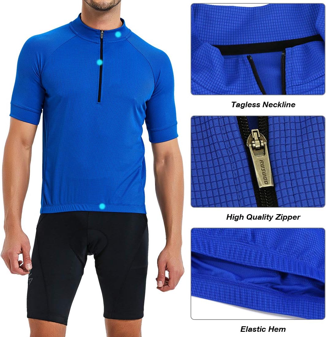 CATENA Men's Cycling Jersey Short Sleeve Shirt Running Top Moisture Wicking Workout Sports T-Shirt