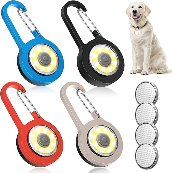 2 Pieces Glow Dog Collar Light 3 Modes Silicone LED Dog Cat Lights Clip-on For Night Dark