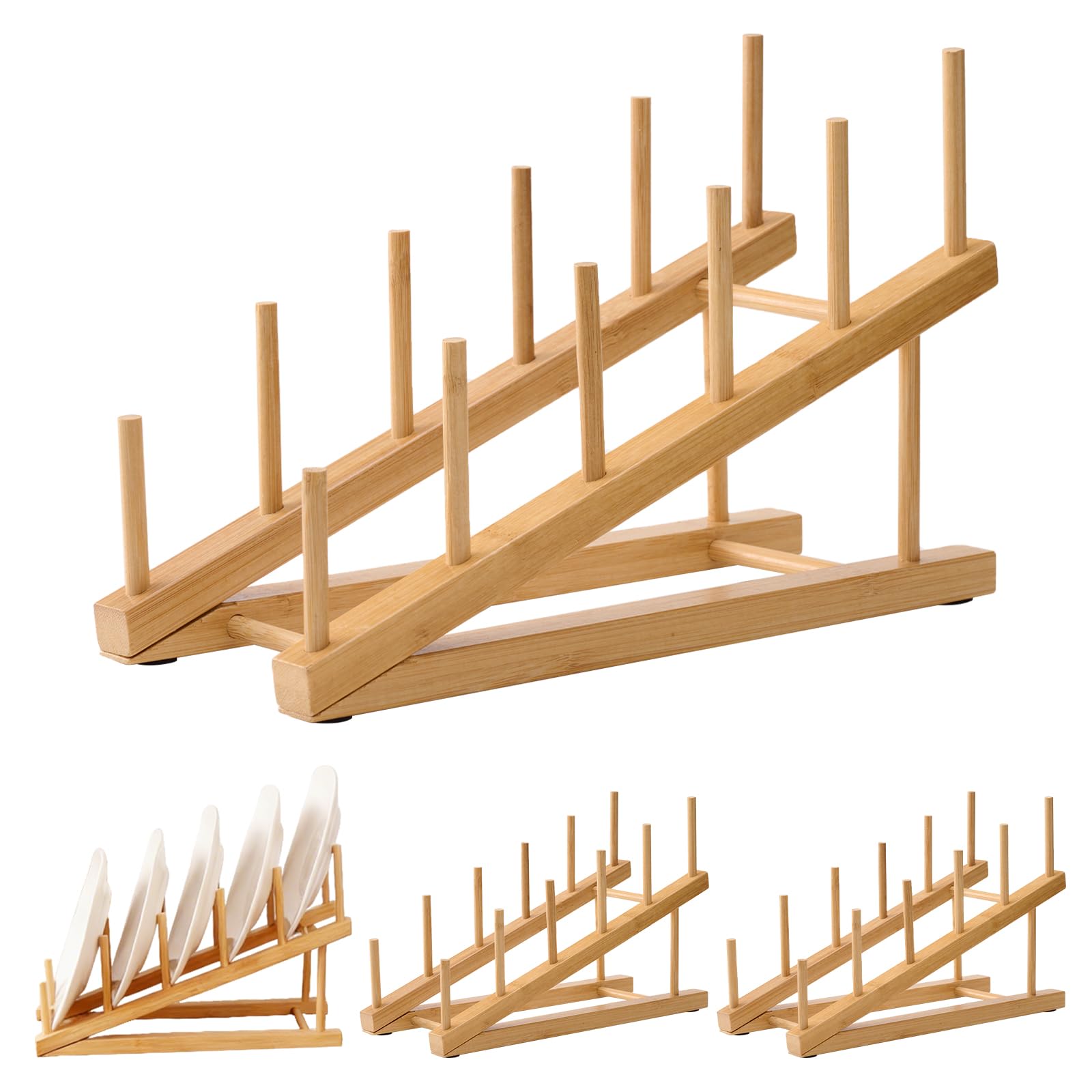 Porte-assiettes en bois pour présentation