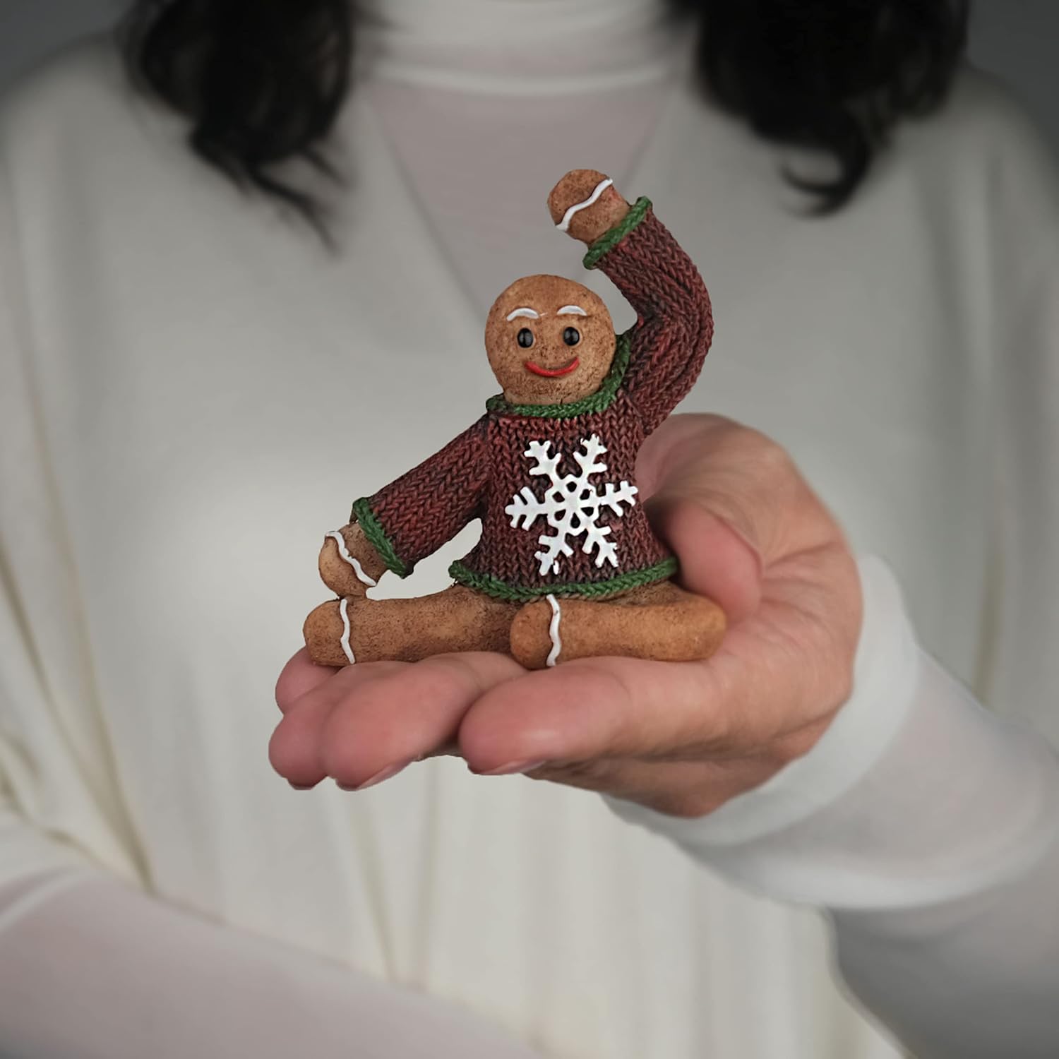 Bella Haus Design Gingerbread Men Figurines in Ugly Christmas Sweaters 3" - Polyresin Mini Statue for X-mas Home Decoration, Secret Santa White Elephant Gift Exchange : Home & Kitchen