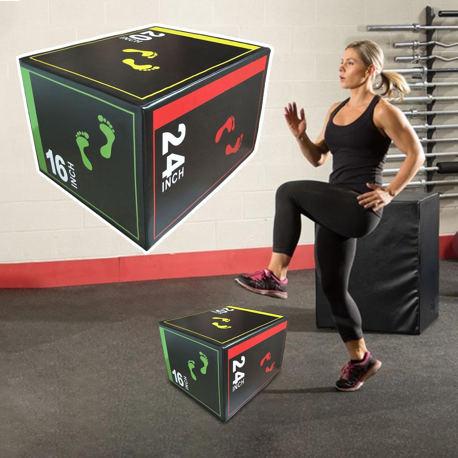 In Altezza Per Palestra Casa,Scatola di Salto Piliometrico Antiscivolo | Equilibrio Attrezzature per Atleti Allenamento Velocità Squat
