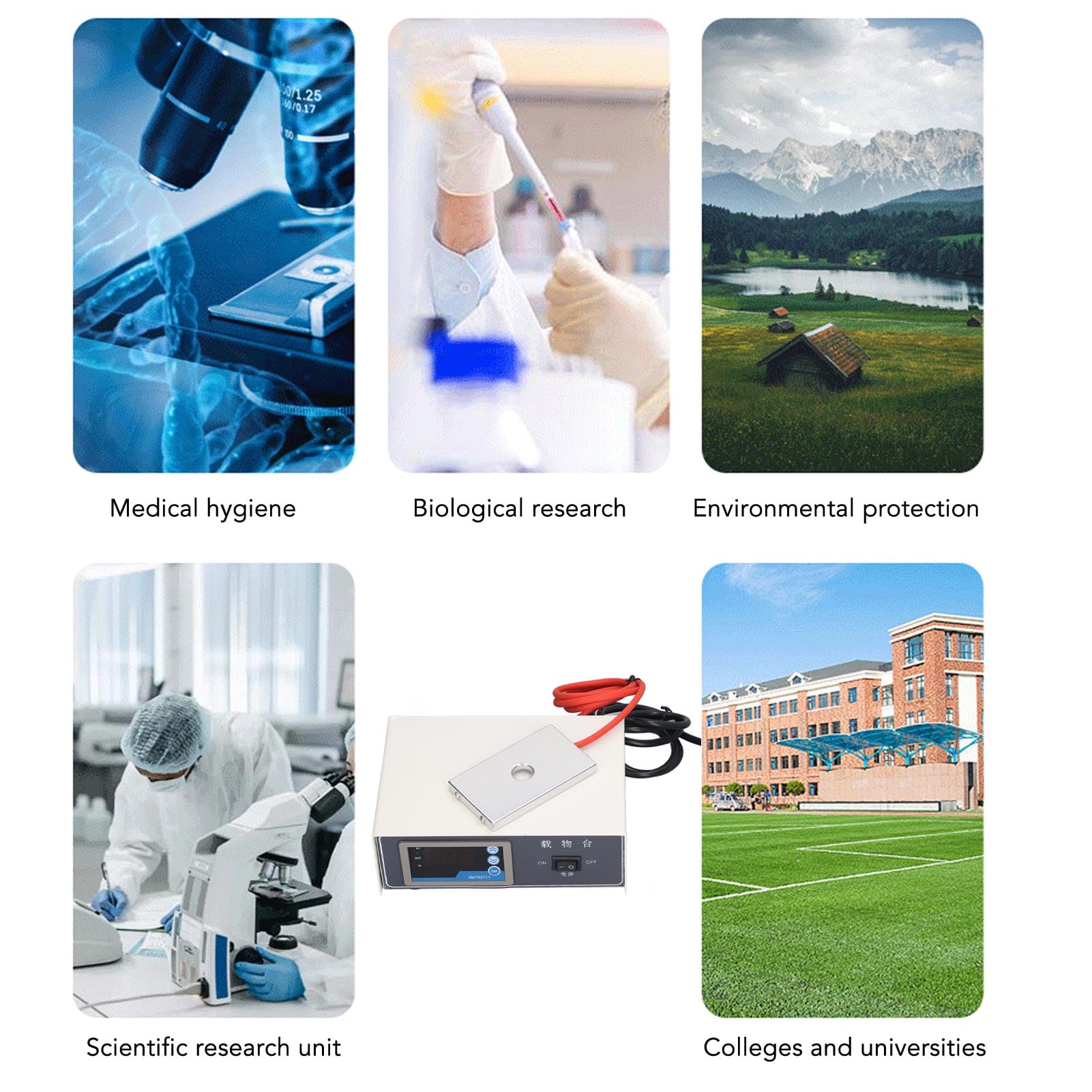 Garosa 75W Microscope Temperature Control Stage Laboratory Hot Plate Slide Warmer Digital Constant Thermostat Heated Lab Equipment (US Plug 110V)