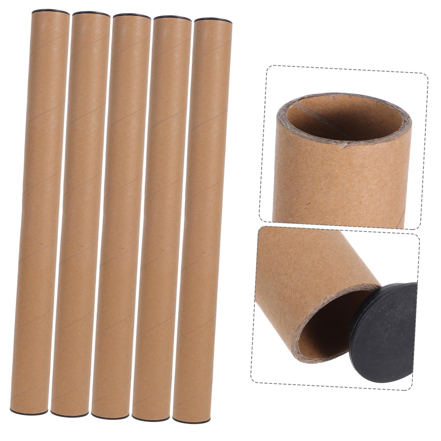 Hemobllo 10pièces Lot De Tubes Carton Kraft Pour Expédition Avec Bouchons Pour Affiches Plans Et Cartes
