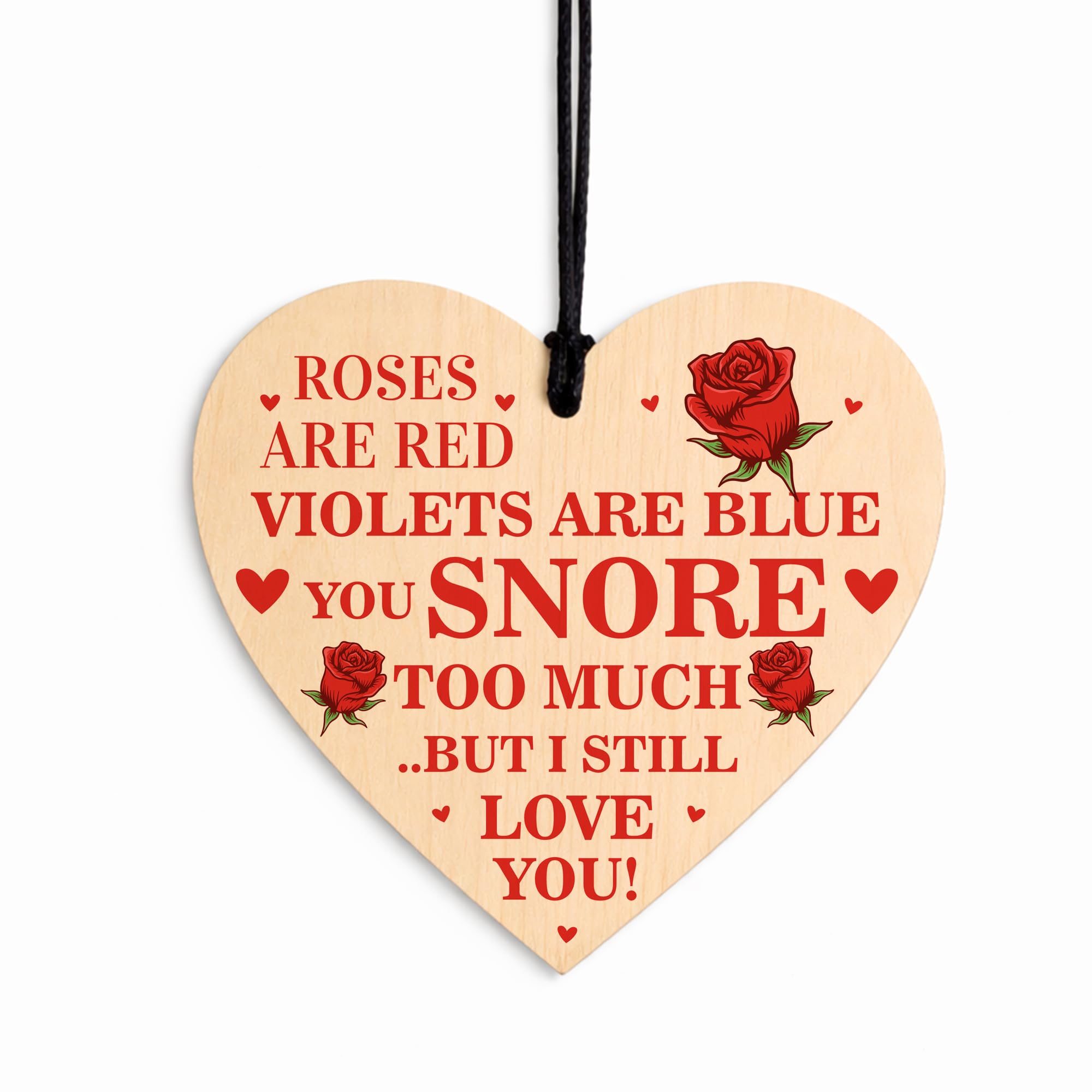 Red Ocean Funny Valentines Gift For Him Funny Valentine's Day Gift For Her Present Joke Hanging Wooden Heart Snore Too Much Gifts For Husband Wife Girlfriend Boyfriend