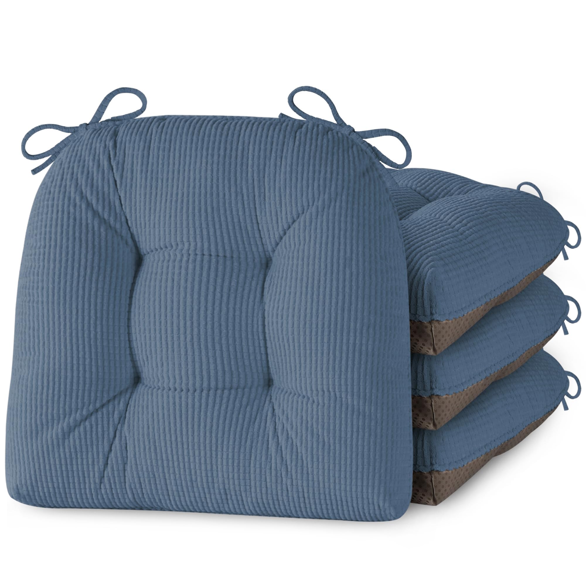 MineCozy Seat Cushions for Dining Chairs Set of 4, 46X42X8cm, Light Blue