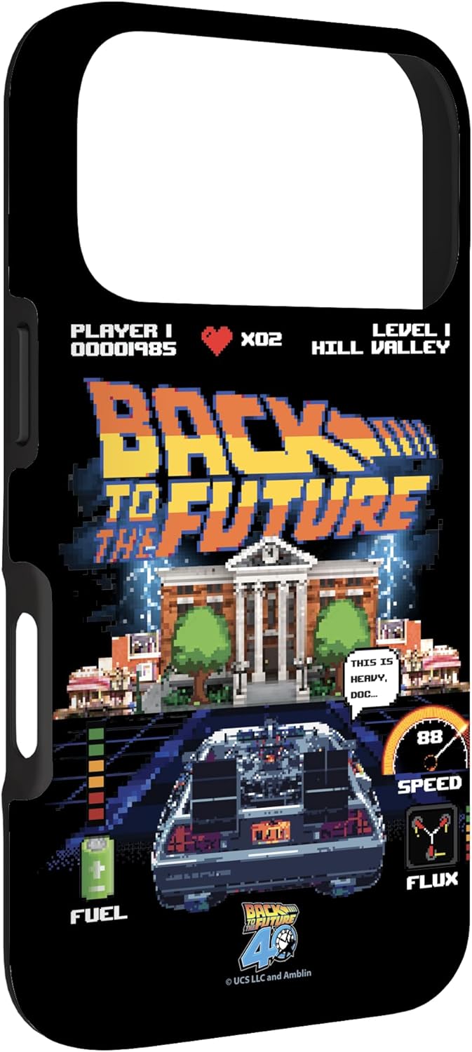 Back to The Future 40th Anniversary Video Game Style Case for iPhone 17 Pro
