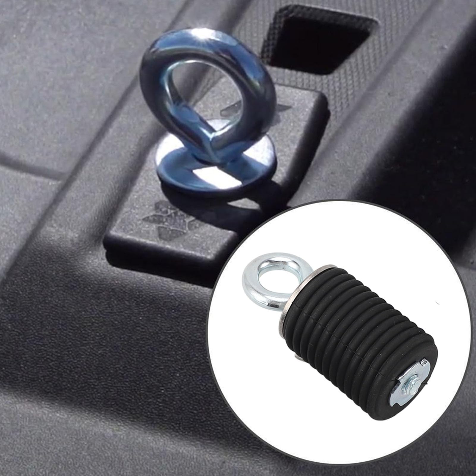 4PCS ATV Lock & Ride Zurranker, 1,45 Zoll (37 mm) Gummi Anschlagpunkt aus Edelstahl, Elastische Ladungssicherung Passend für Polaris Ranger, UTV & ATV