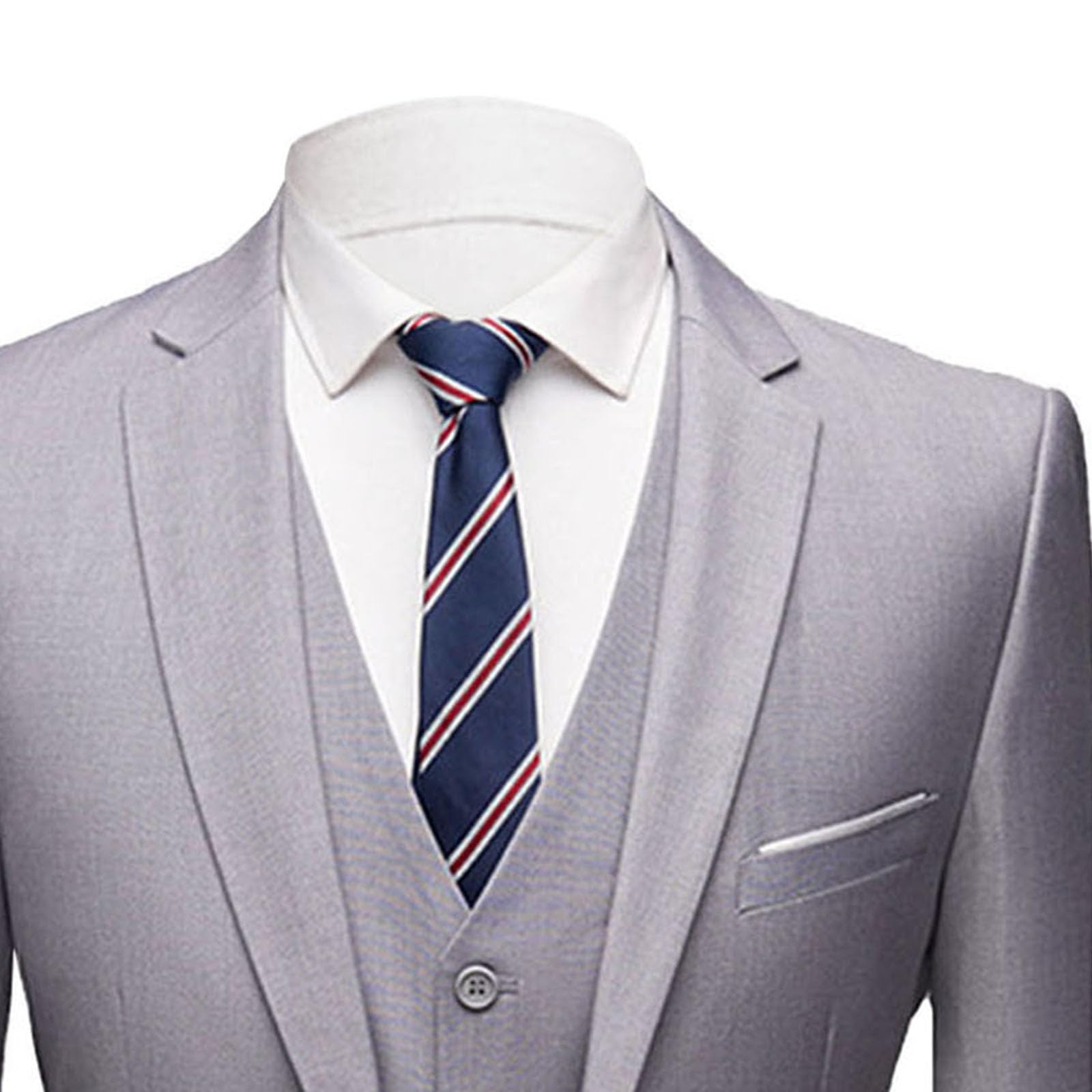 Traje Formal de Hombre de Tres Piezas: Chaqueta Ajustada un botón, Esmoquin para Negocios o Bodas, Chaleco y pantalón.