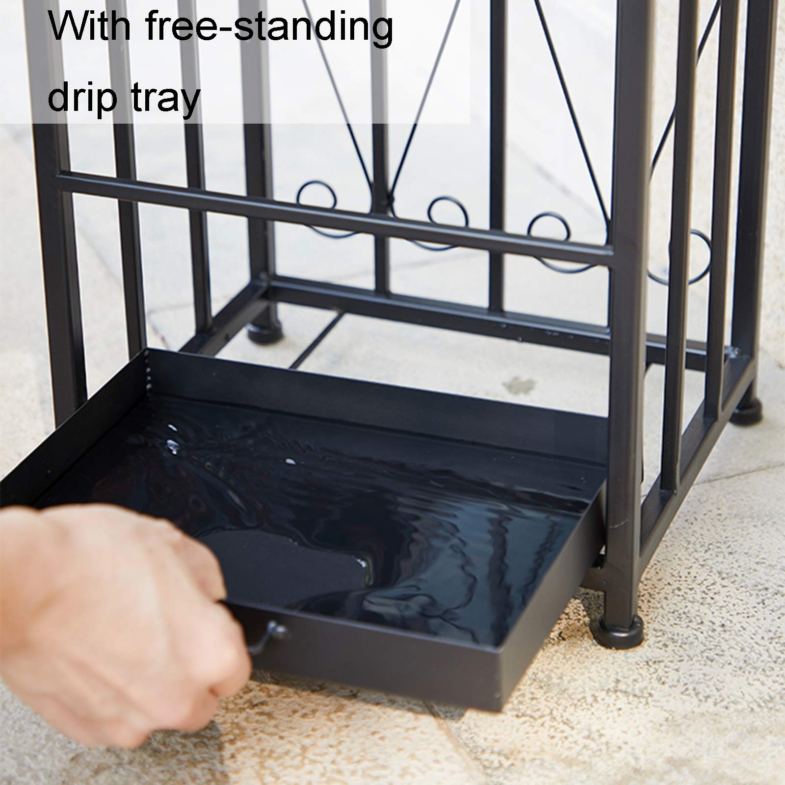 Porta Ombrelli In Metallo Con Design Cavo – 42x16x16 Cm, Antiruggine E Salvaspazio Per Ingresso E Ufficio