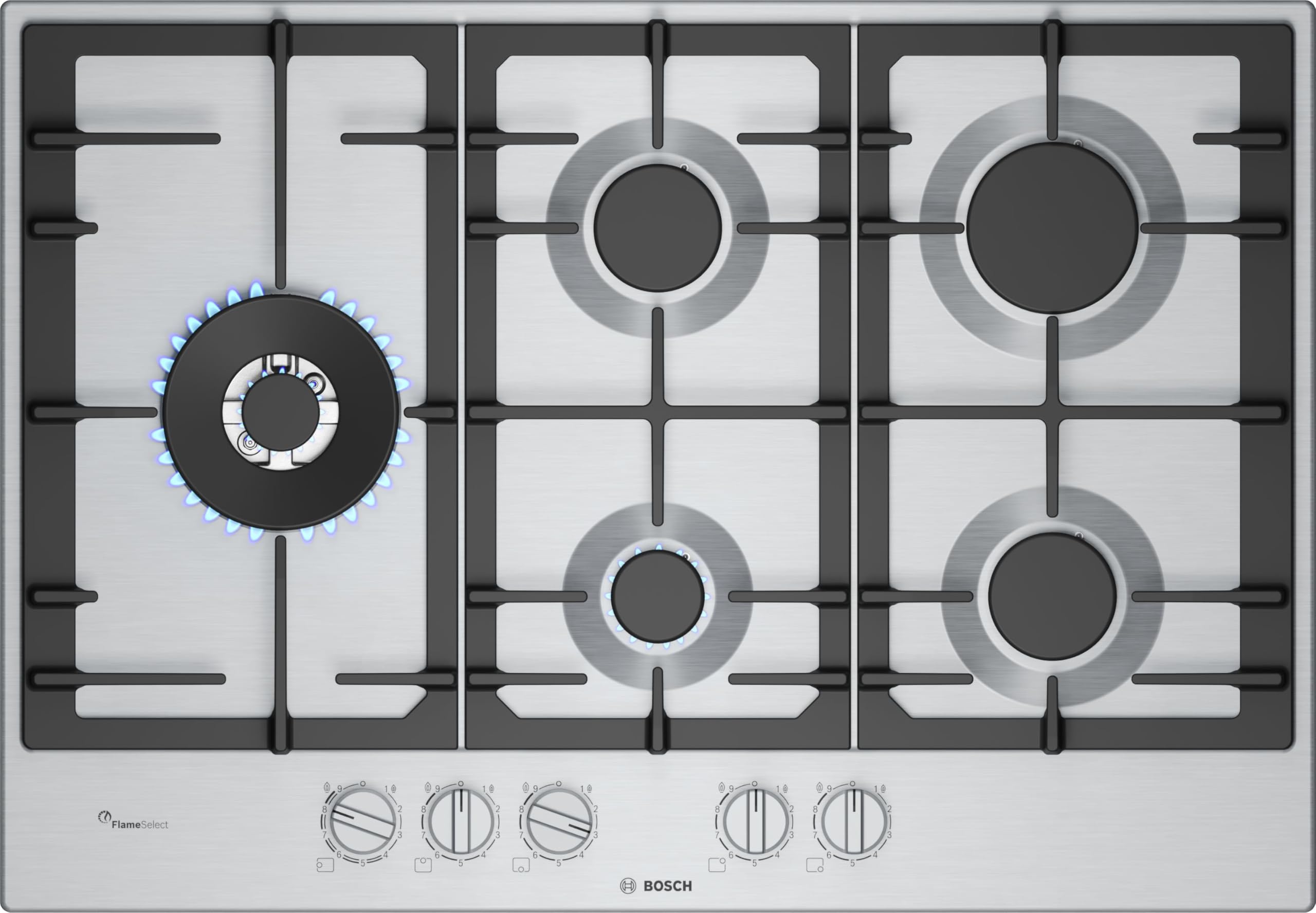 Bosch, Placa de Gas, Serie 4, 4 Zonas, Seguridad GasStop, blanco, PGH6B5K90 | Cocina tradicional con la tranquilidad del sistema GasStop que corta el gas si no hay llama.
