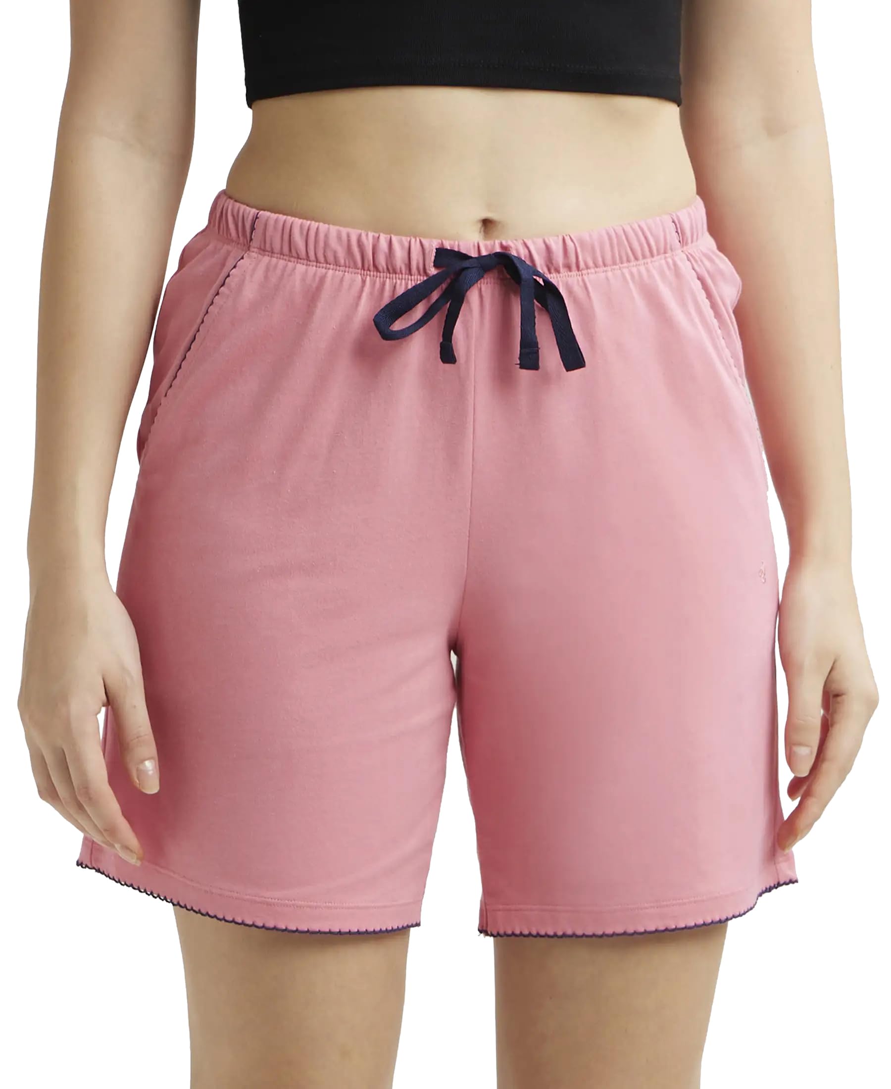 RX72 Women's Super Combed Cotton Relaxed Fit Sleep Shorts with Convenient Side Pockets