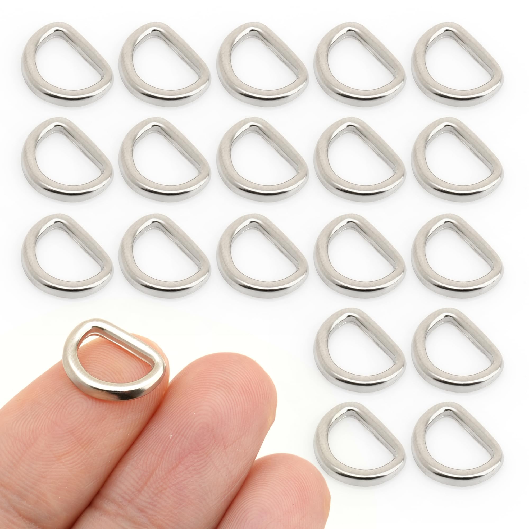 Amazon.com: CRAFTMEMORE 3/8 or 1/2 Inch Tiny D-Ring Findings Metal