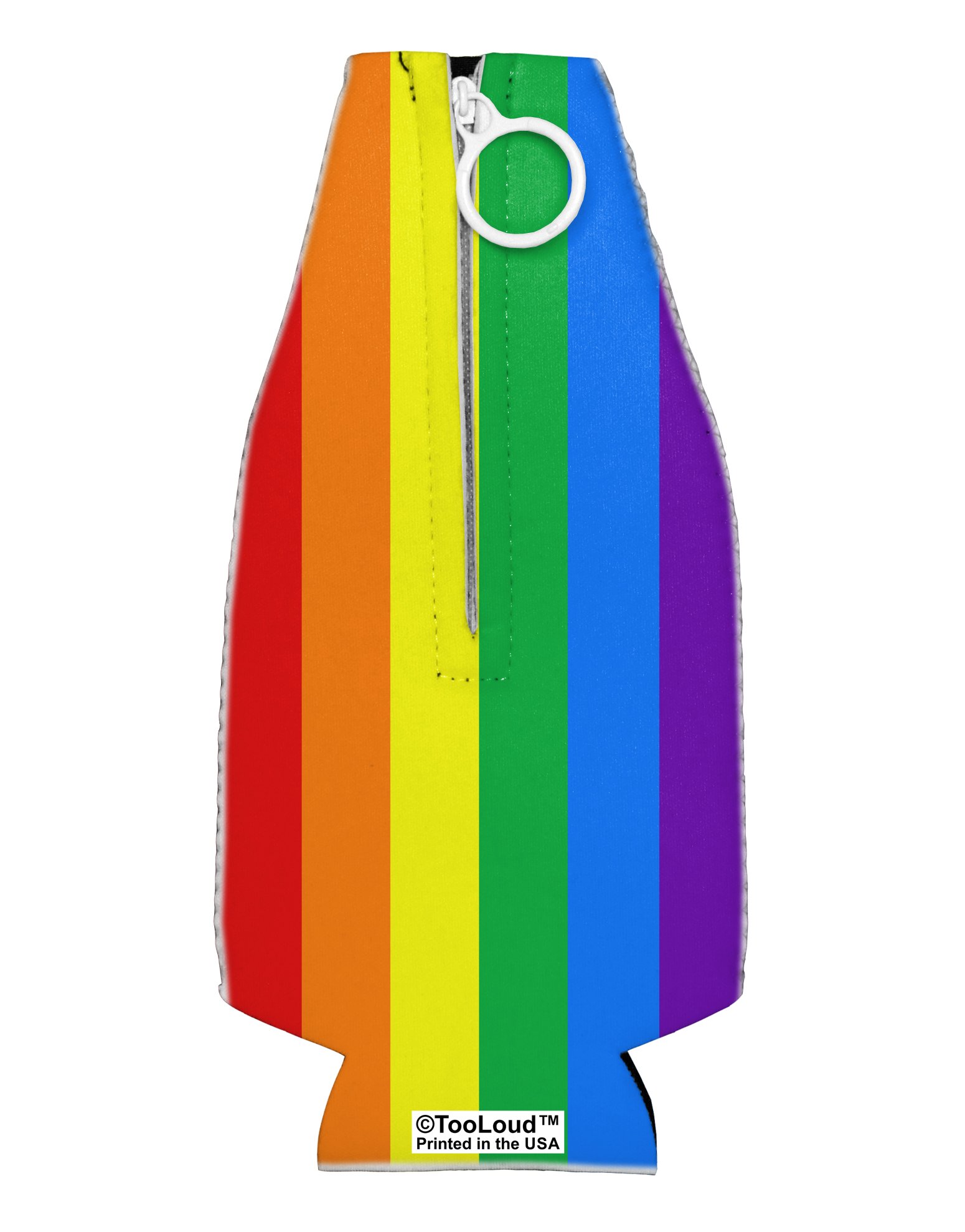TooLoud Rainbow Vertical Gay Pride Flag Collapsible Neoprene Bottle Insulator All Over Print