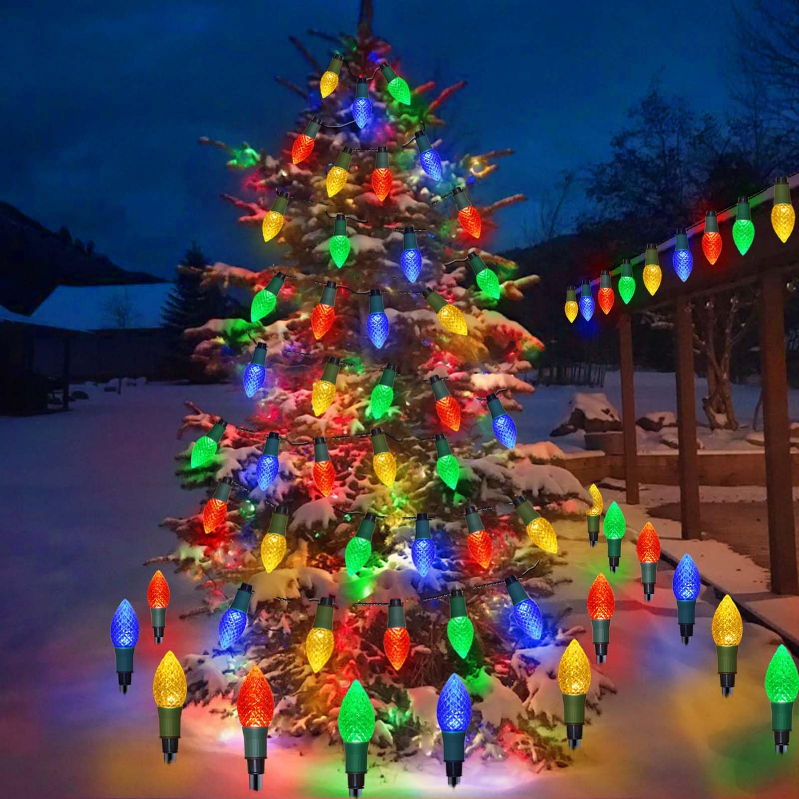 Amazon.co.jp: Homeleo 20 LED ソーラー C9 クリスマスライト 屋外 2