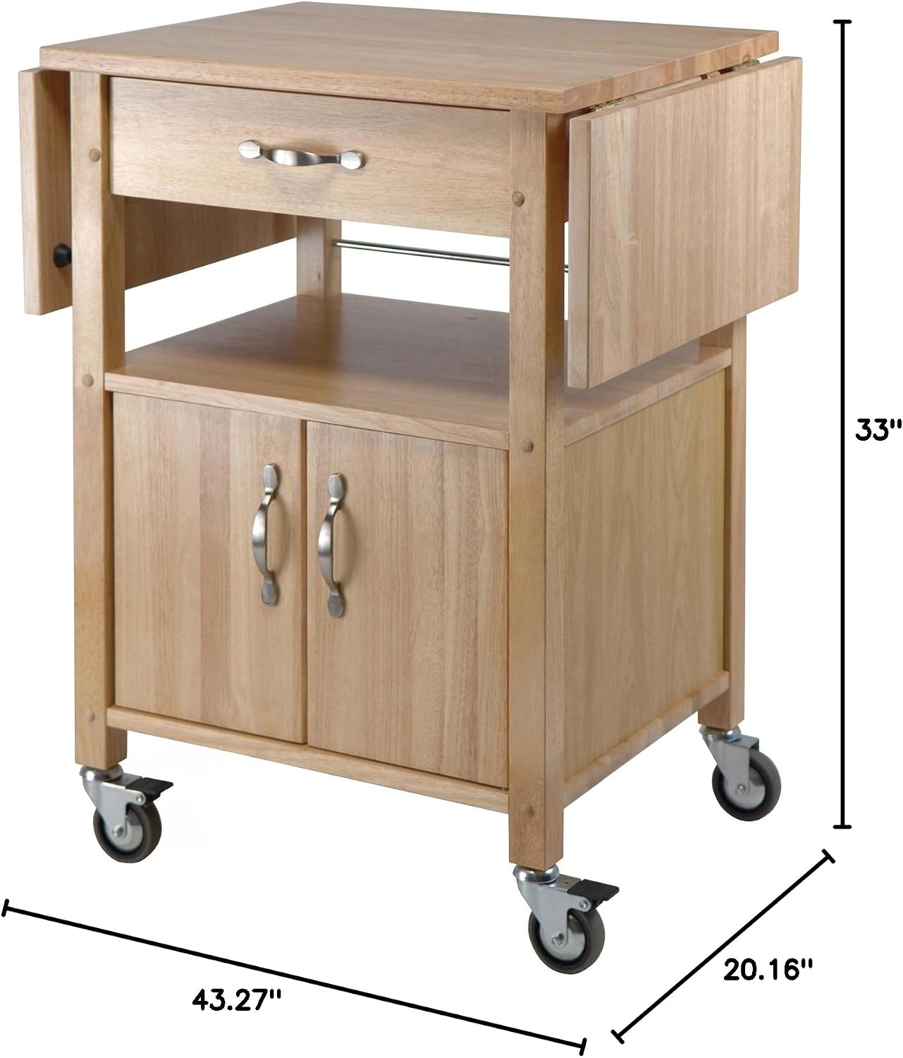Winsome Wood Drop-Leaf Kitchen Cart