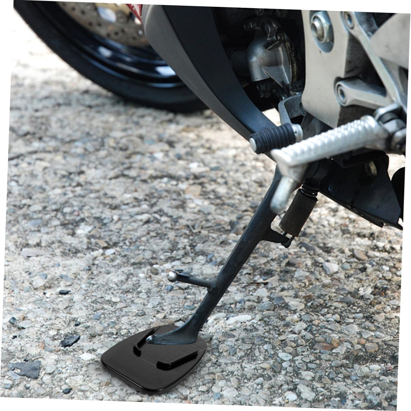 5Pcs Motorcycle Kickstand Cushions Lightweight Side Stand Mats for Safe Parking Grass Gravel Easy to Carry Motorcycle Accessories Black