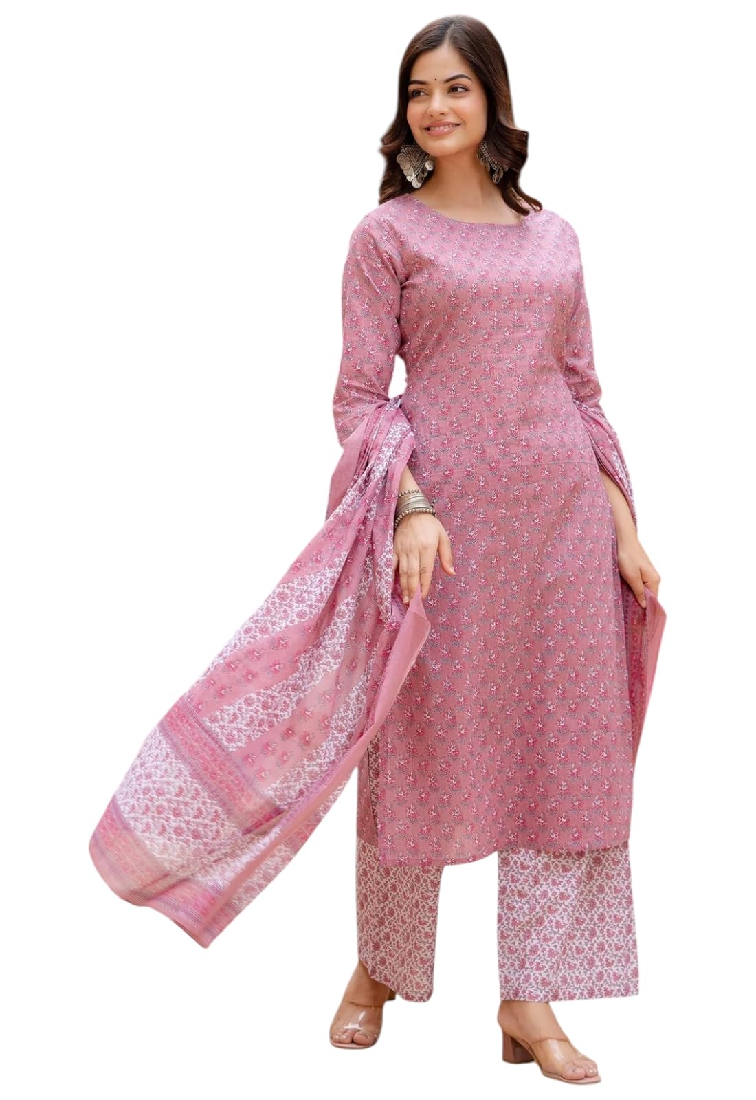 Ensemble kurta de qualité supérieure en viscose cousu main couleur pêche - 8